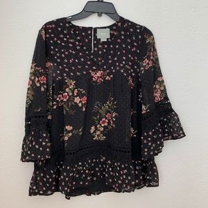 ANTHROPOLOGIE floral blouse